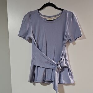 Purple Tie-Front Blouse